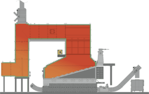 Hot-Gas-Generator With Step-Grate Furnace Illustration